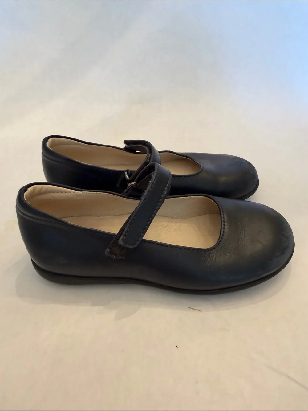 Girls Black Mary Jane Dress Shoes with Hook-and-Loop Strap